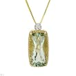 Necklace With 9.30ctw Precious Stones - Genuine Amethyst and Clean Diamonds Beautifully Designed in 14K Yellow Gold Length 17in