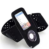 GreyMobiles BLACK Sports Gym Armband Case For Apple iPod Nano 5G 8GB 16GB (5th Generation) WITH SCREEN PROTECTOR