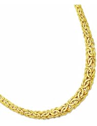 14K Yellow Gold 17" 6.0-11.0mm Graduated Lite Byzantine Fancy Necklace With Lobster Clasp