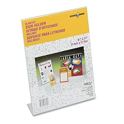 Deflect-O Classic Image Inclined Counter/Desk Plastic Sign Holder, 8-1/2W X 11H, Clear (DEF69701)