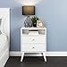 Prepac Milo Mid Century Modern 2 Drawer Tall Nightstand in White