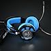 Headset,Ailihen K6 Gamer Gaming Headsets with Microphone for PC Laptop Computer, 3.5mm USB 2.0 Over Ear Headphones Headsets with In-Line Volume Control LED Light 6.5 ft Long Cable(Black/Blue)