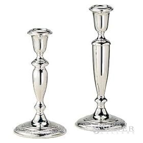 9.25 High, 4 Diameter Lady Danielle Sterling Silver Candlesticks - Pair by Empire Silver
