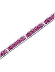 Blue Pearls - Ruby and Silver Bracelet - APR 0104 P