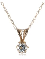 14k Yellow Gold Round Genuine Gemstone Choice Childrens Buttercup Pendant Necklace (3mm), 15"