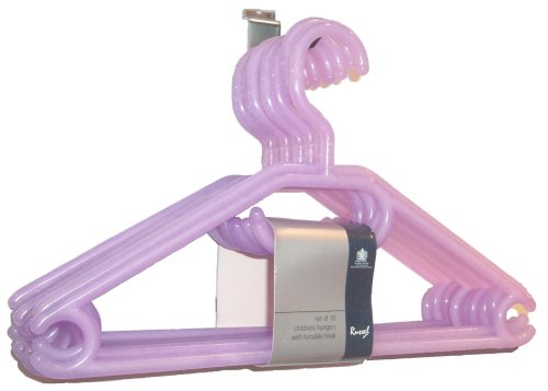 H & L Russel Ltd Kleiderb&uuml;gel Plastik mit drehbaren Haken, 33 cm, 10er Set, fliederfarben-transparent