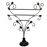 Elegant Earring Tree - Heart Shaped - Black Metal Wire - 17H
