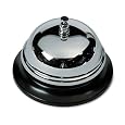 Advantus Call Bell, 3.38 Inch Diameter, Brushed Nickel with Black Base (CB10000)
