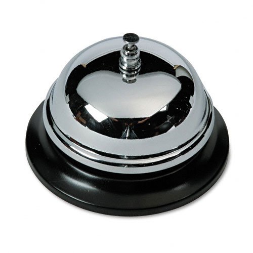 Advantus Call Bell, 3.38 Inch Diameter, Brushed Nickel with Black Base (CB10000)