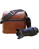 Usmile Vintage Look Britpop DSLR Camera Bag for Canon Nikon Sony Pentax Red Brown