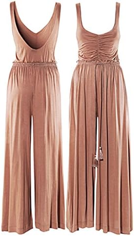ALO Women's Knit Jersey High Waist Wide Leg Jumpsuit Pants-S