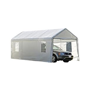 ShelterLogic 10×20 Canopy Enclosure Kit with Windows for 1-3/8″ Frame (White)