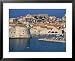 Aerial View of Harbour and Old City, Dubrovnik, Unesco World Heritage Site, Croatia Framed Art Poster Print by Ken Gillham, 31x25