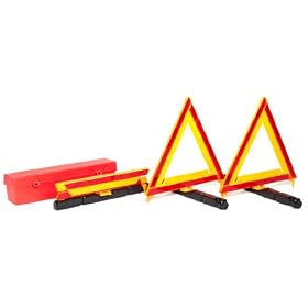 Brady 57892 Reflective Red and Orange Emergency Warning Triangles (Pack of 3)
