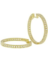 Diamond Earrings - Infinity Pave Diamond Earrings in 18k Yellow Gold