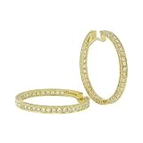 Diamond Earrings - Infinity Pave Diamond Earrings in 18k Yellow Gold