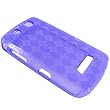 RIM BlackBerry Storm 2 9550 Verizon Crystal Silicone Skin Case Transparent Purple Check Pattern Design