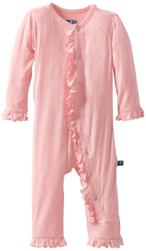 KicKee Pants Baby-girls Newborn Ruffle Coverall, Lotus, 0-3 Months