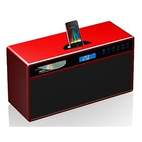 Apple MFI (MADE FOR IPOD) Certified 2.1 Channel--- IPOD+FM Radio+CD Player+TOUCH CONTROL+ GLOSS PIANO PAINT Wood Wooden Speaker and Docking Station For Apple iPod Classic Video Nano 4G G4 G5 G6 Touch iPhone 4 2G 3G 3GS/3G S and MP3 Player Hi-Fi Stereo Digital Music System (Remote Control Included) - Ricco IFS29C RED