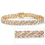 Mens Diamond Accent 18k/Sterling Silver Bracelet