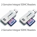 2 x Genuine / Original Integral Single Slot SD / SDHC USB 2.0 Card Readers