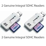 2 x Genuine / Original Integral Single Slot SD / SDHC USB 2.0 Card Readers
