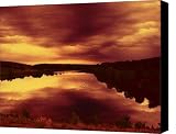 Surreal Sunrise at the Lake Canvas Print / Canvas Art   Artist Iris Greenwell