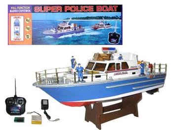 41ZaW7cpzgL RC Police Boat   Super Fast   Radio Remote Control Police Boat   1:10 Scale   RTR