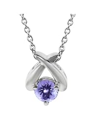 0.46 Ct Round Natural Blue AAA Tanzanite 925 Sterling Silver Pendant 18" Chain