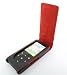 Etui / Housse en cuir pour Samsung YP-T10 - Rouge/Noir