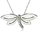 10k White Gold Diamond Dragonfly Pendant (I-J Color, I3 Clarity), 18