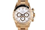 Rolex Mens Yellow Gold Daytona White Dial Gold Markers