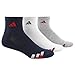 adidas Men's Cushioned Quarter Socks (3 Pack), Large, Collegiate Navy/Power Red | White/Collegiate Navy | Heather Grey/Collegiate Navy