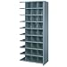 Lyon BB8101H Pre-Engineered Steel 36 Compartment Bin Shelving Add-on with Heavy-Duty Shelves, 36" Width x 18" Depth x 84" Height, 900 lbs Capacity, Wedgewood Blue