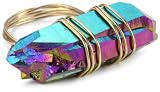 Vanessa Mooney Rainbow Quartz Gold Wire-Wrapped Ring, Size 7