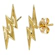 14k Yellow Gold Lightning Bolt Stud Earrings