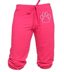 Rhinestone Paw Print Warmup-pants Pink Capri Juniors & Youth