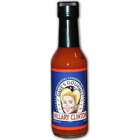 Dave's Gourmet Hillary Clinton Presidential Candidate Hot Sauce Collectors Series. Brought to You By The Makers of Insanity Sauce the Hottest Sauce In The Universe. Cast Your Vote the Chile-head Way. Profits From the Sale of This Sauce Will Be Donated to Cancer Related Research.