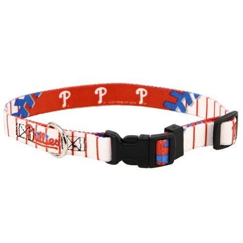 PHILADELPHIA PHILLIES MLB Adjustable Pet Dog Collar Sz M