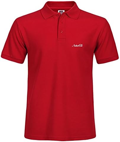 New Medium Men Stylish Short Sleeve Casual Polo Shirt Hectorolson T-shirts Red Tee Tops