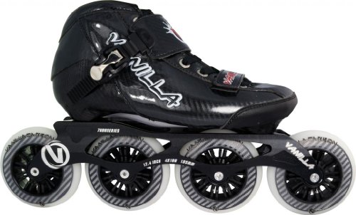 Black Vanilla Carbon Inline Speed Skates Men / Boys Size 1-13