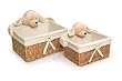 Badger Basket Company Nursery Basket Set with Smile Plush Animal in Natural