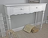 Landhaus Konsole Beistelltisch weiß mit zwei Schubladen