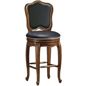 Cambridge Swivel Counter Stool Black Leather Oak by Home Decorators Collection