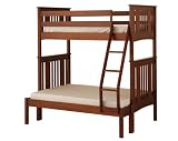 Canwood Base Camp Twin over Full Bunk Bed with Ladder/Guard Rail, Cherry