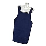 エプロン 前掛け H型 ショート丈 丸洗いOK レディース女性 婦人用 ガーデニング（ネイビー）