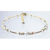 April Diamond 14kt Gold Filled Beaded Swarovski Crystal Anklets - Adjustable Ankle Bracelets