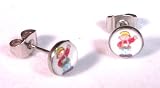 Ruby Claire - 7mm Bob The Builder Logo Studs (pair) - Includes FREE Velvet Jewellery Gift Pouch
