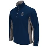 MLB Men's Seattle Mariners Fast Athletic Long Sleeve 1/4 Zip Micro Chiller Fleece, Athletic Navy/Storm Gray, XX-Large