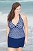 Beach Belle&Acirc;&reg; Nautical Navy Plus Size Halter Tankini Top - Women's Swimwear Plus Size Swimsuit